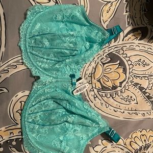 Adore Me Turquoise Lace with Wire Bra 44G